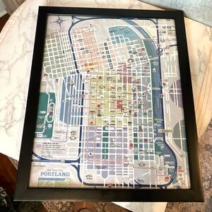 Portland Oregon framed city street map cool decorator piece